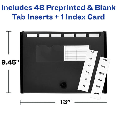 Avery Expanding File Folder Organizer, 7-Pocket Accordion File Organizer, Black, Holds 425 Letter/A4-Size Sheets (73550) 7 Pockets